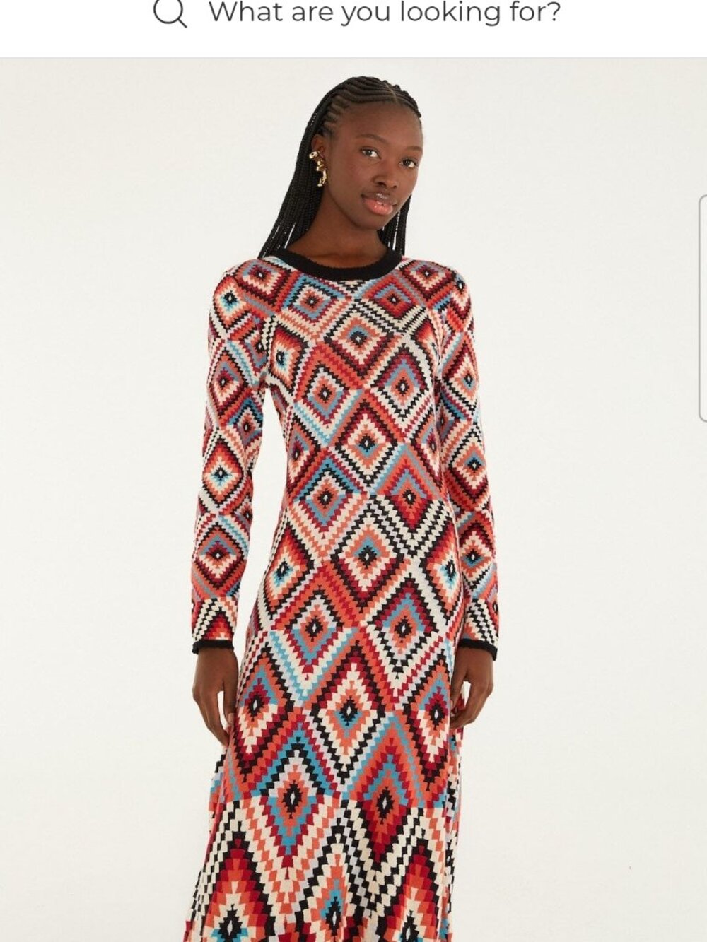 NEW WITH TAGS Multicolor Pretti Long Sleeve Knit Maxi Dress